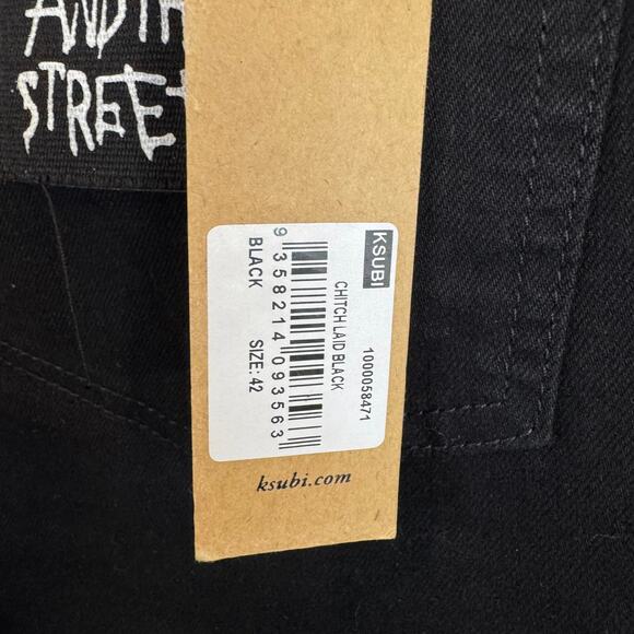Ksubi 42 Chitch Laid Black Slim Tappered Leg Mid Long Rise Jeans - Picture 5 of 8